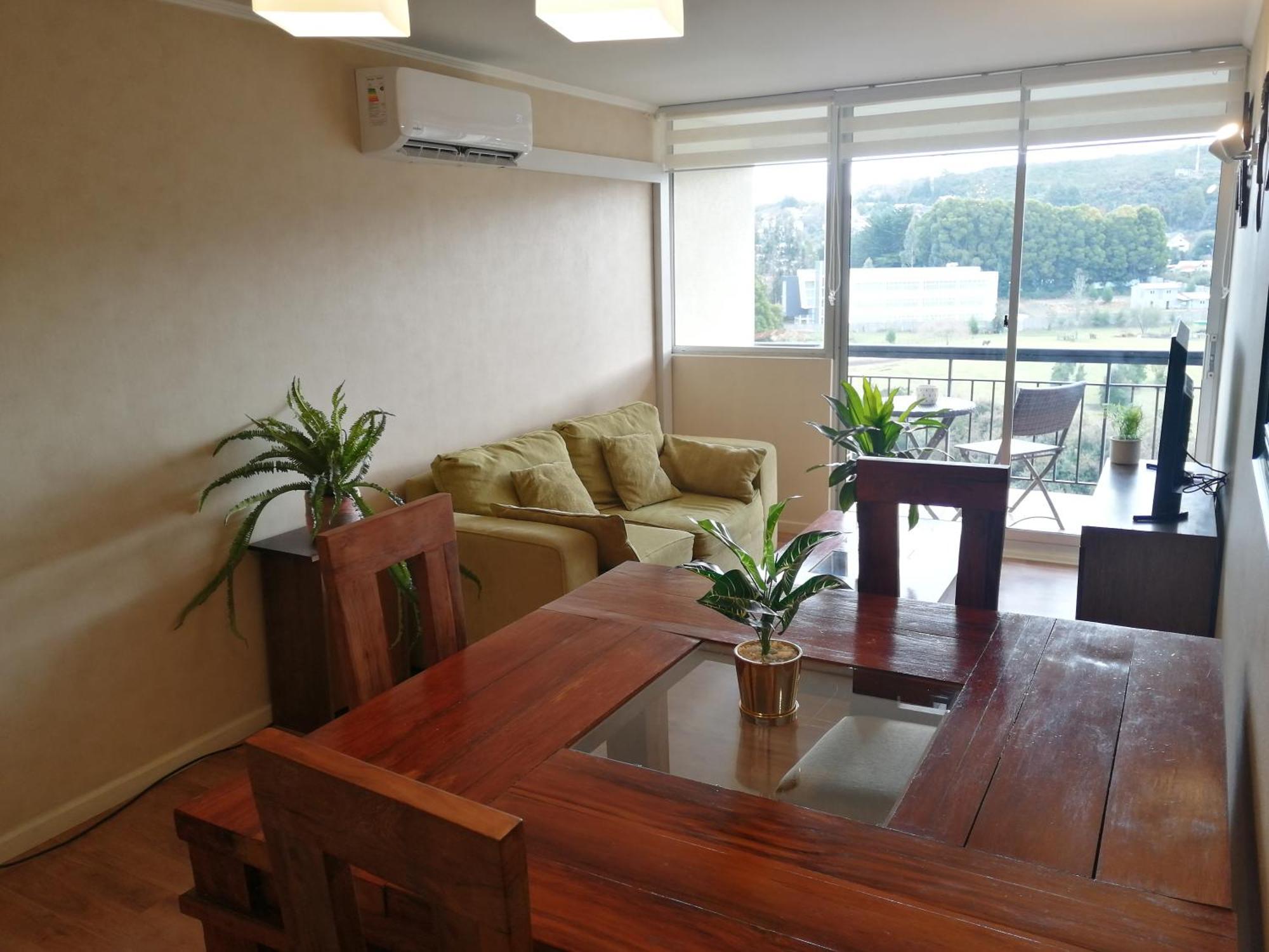 Apartamento Confortable Depto Vista Al Mar Y Volcan- 5 Min Del Centro *